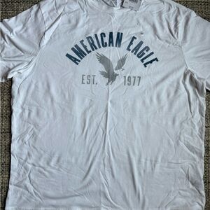 NWT American Eagle Outfitters White and Gray Graphic Tee